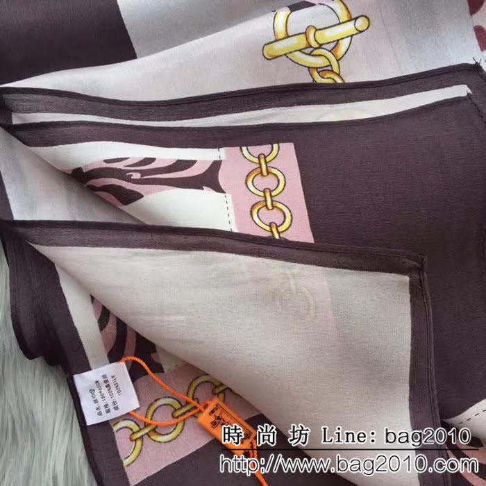 HERMES愛馬仕火爆款 2018專櫃新品真絲喬其緞長巾 LLWJ7710